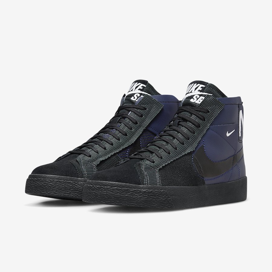 Giày Nike SB Zoom Blazer Mid Premium Nữ Xanh Đen 